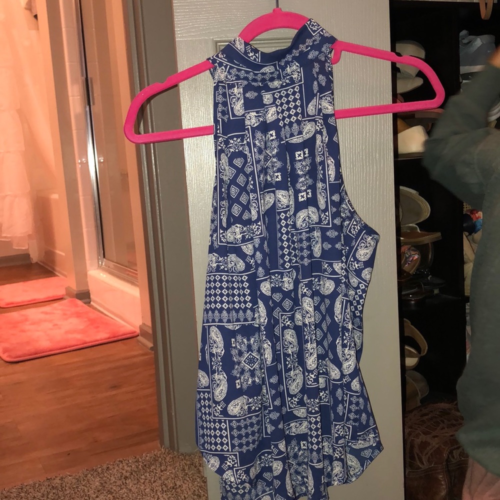 Flowy high neck tank top